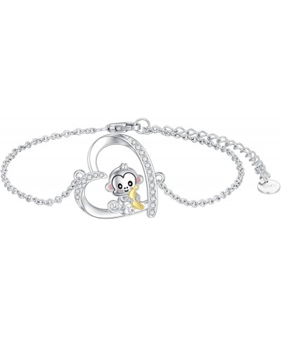 Animal Bracelet for Women 925 Sterling Silver Lion Monkey Bracelet Jewelry Monkey $18.71 Bracelets