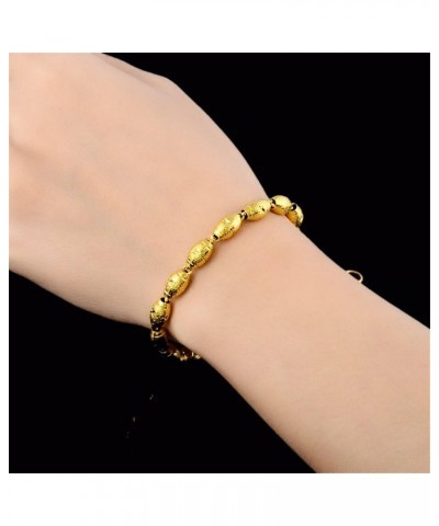 Fashion Carved Flower 24K Yellow Gold Plating Women's Teens Lady's Heavy Cut Noble Chain Bracelet Kinds Style 6mm~8mm Width 5...