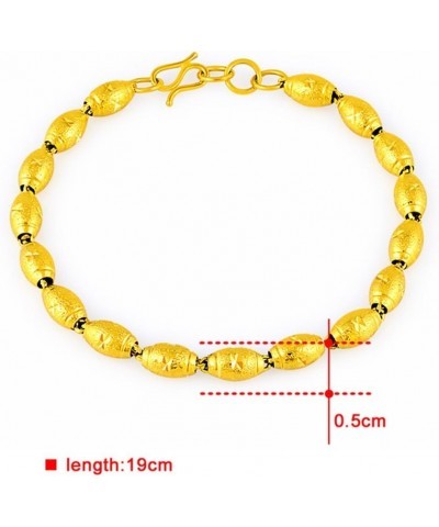 Fashion Carved Flower 24K Yellow Gold Plating Women's Teens Lady's Heavy Cut Noble Chain Bracelet Kinds Style 6mm~8mm Width 5...