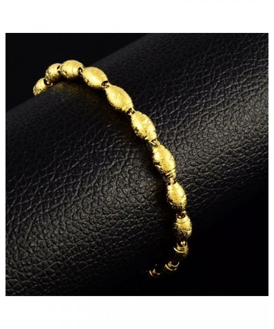 Fashion Carved Flower 24K Yellow Gold Plating Women's Teens Lady's Heavy Cut Noble Chain Bracelet Kinds Style 6mm~8mm Width 5...