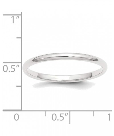 Platinum 2mm Half-Round Wedding Band in Size 5 $103.49 Bracelets