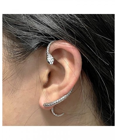 Snake Ear Cuff 18K Gold Plated Elegant Snake Shape Cartlidge Earrings for Women Frog Shape Cubic Zirconia Earrings Studs Pier...