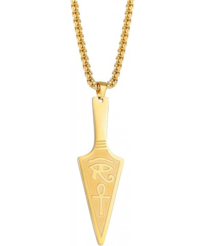 Ankh Necklace Eye of Horus Necklace Arrowhead Pendant Necklace Ankh Cross Necklace for Men Women Spear Necklaces Egyptian Pro...