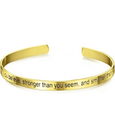 Sterling Silver Personalized Engraved Messages Cuff Bangle Bracelet Inspirational Jewelry Gifts for Women Gold (outside) $19....