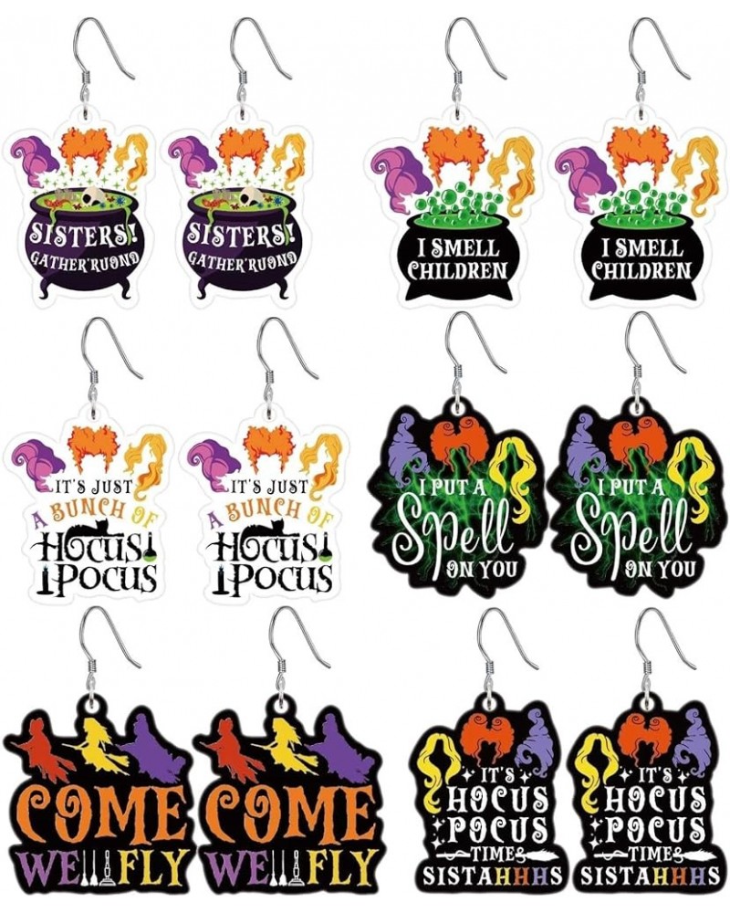 Double-Sided, Fine Acrylic, Spooky Witch Sisters Halloween Witch Earrings and Necklaces, Witch Costume Accessories, Halloween...