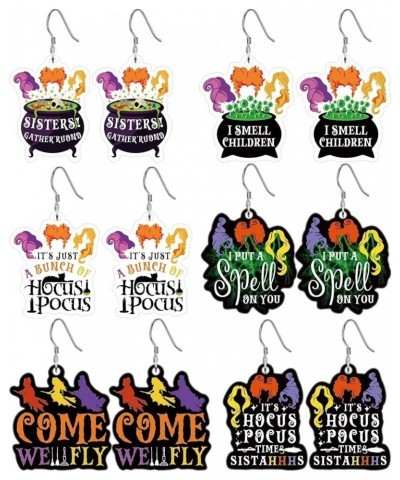 Double-Sided, Fine Acrylic, Spooky Witch Sisters Halloween Witch Earrings and Necklaces, Witch Costume Accessories, Halloween...