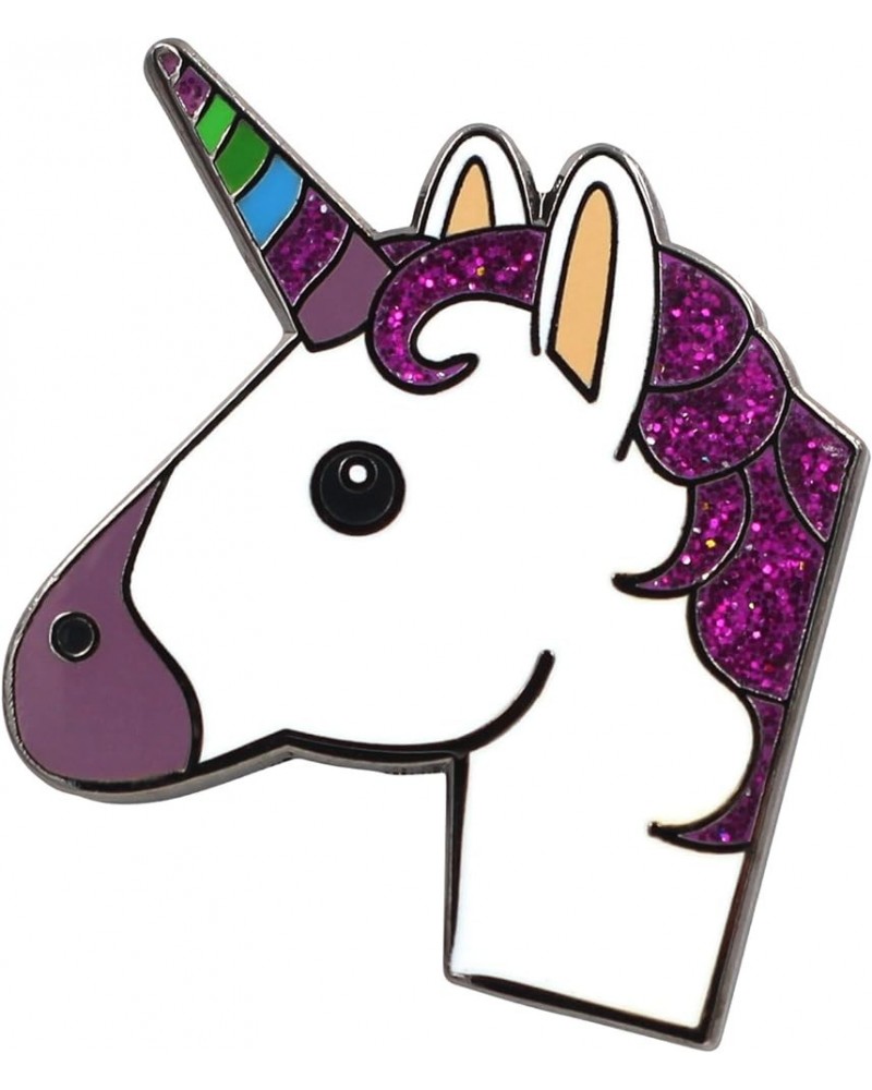 Unicorn Enamel Pin - Glittery Emoji Unicorn Lapel Pin Super Cute Kawaii Accessory for Backpacks, Jackets, Hats & Tops White $...