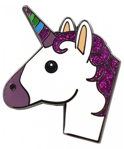 Unicorn Enamel Pin - Glittery Emoji Unicorn Lapel Pin Super Cute Kawaii Accessory for Backpacks, Jackets, Hats & Tops White $...