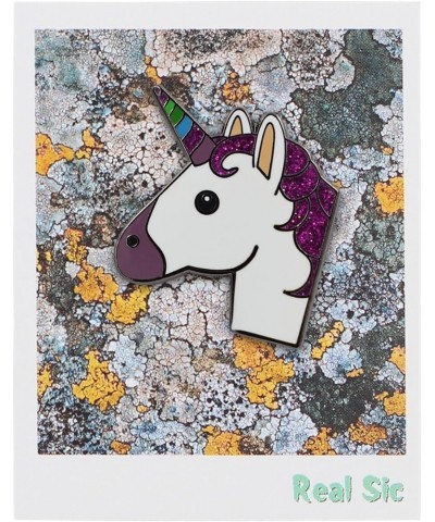 Unicorn Enamel Pin - Glittery Emoji Unicorn Lapel Pin Super Cute Kawaii Accessory for Backpacks, Jackets, Hats & Tops White $...