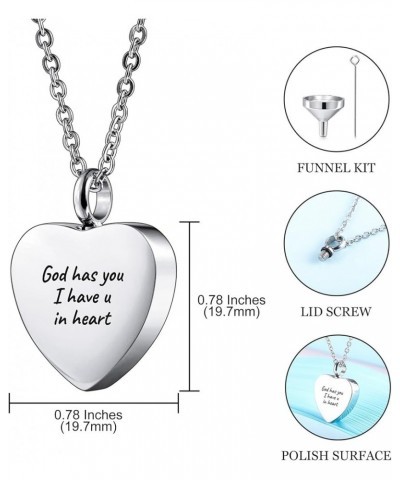 Personalized Heart Stainless Steel Pendant Urn Necklace Engraving Photo/Name Custom Gift for Men Women Pet with Angel Wing Bi...