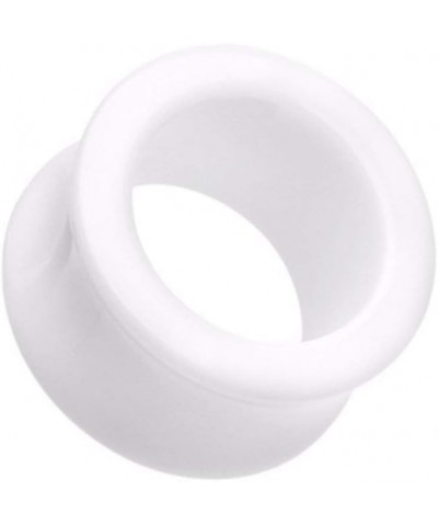 Basic Acrylic Double Flared Ear Gauge Tunnel Plug 4 GA (5mm), White $11.20 Body Jewelry