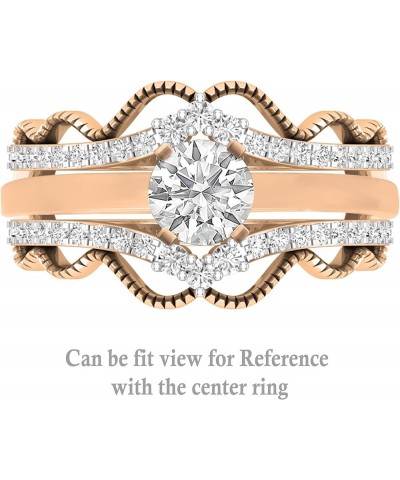 0.33 Carat (ctw) Round White Diamond Double Chevron Enhancer Guard Wedding Ring for Women in 10K Gold Rose Gold 6.5 $206.22 R...