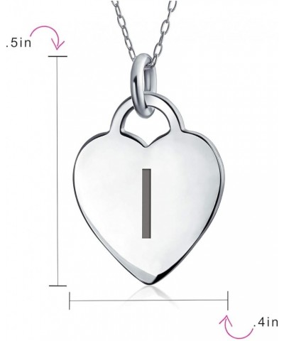 Tiny Minimalist ABC Heart Shape Script Or Block Letter Alphabet A-Z Initial Pendant Necklace For Teen For Women .925 Sterling...