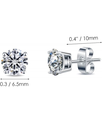 1ct Moissanite Stud Earrings Women: VVS1 D Color Hypoallergenic Real White Gold Plated 925 Sterling Silver Lab Diamond Earrin...