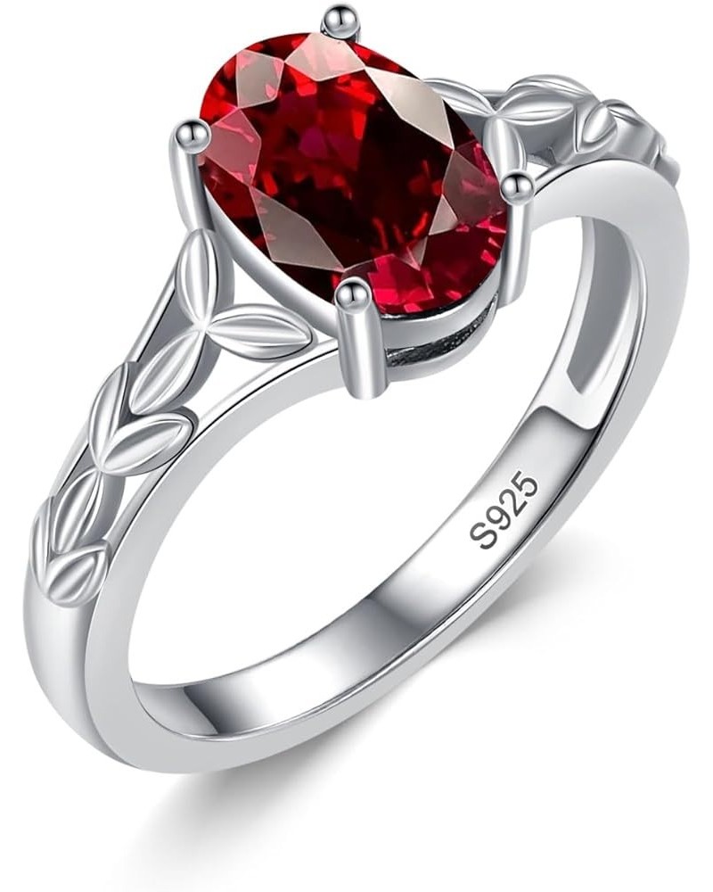 925 Sterling Silver Celtic Knot Ring 8x6 mm Oval Cut Gemstone Birthstone Engagement Ring for Women 6 01.Garnet $40.85 Rings