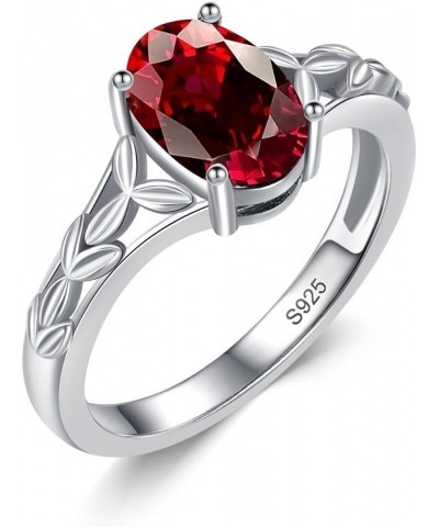 925 Sterling Silver Celtic Knot Ring 8x6 mm Oval Cut Gemstone Birthstone Engagement Ring for Women 6 01.Garnet $40.85 Rings