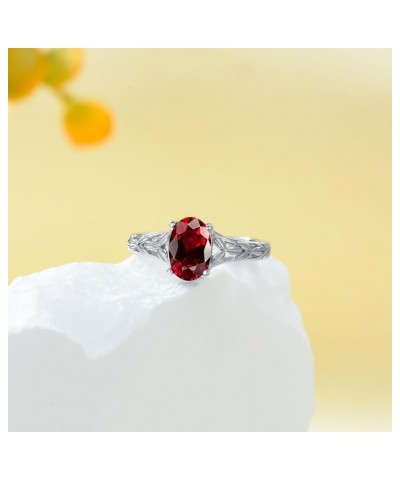 925 Sterling Silver Celtic Knot Ring 8x6 mm Oval Cut Gemstone Birthstone Engagement Ring for Women 6 01.Garnet $40.85 Rings