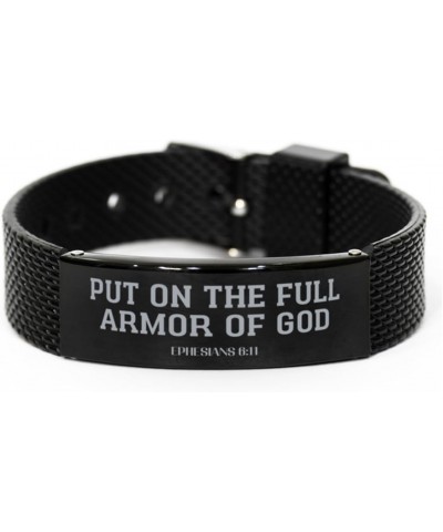 Ephesians 6:11, Put On The Full Armor of God, Bible Verse Bracelet, Shark Mesh Bracelet, Inspirational Jewelry, Christian Gif...