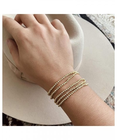 Gold Beaded Bracelets for Women 18K Gold Plated Chain Link Stacking Bracelet Set Jewelry Gift Birthday Gift for Mom Women Wif...