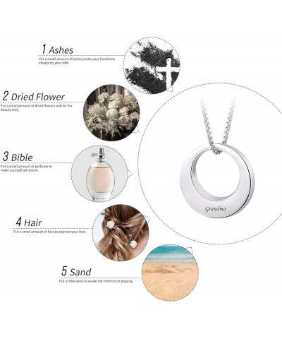 Sterling Silver Circle of Life Eternity Memorial Urn Necklace Always with me Cremation Jewelry Pendant Necklaces for ashes Gr...