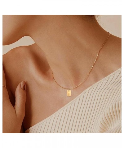 Initial Letter Necklaces for Women Nameplate Pendant 14K Gold Plated Box Chain 17+2 inch Jewelry Gift for Girl Gold-S $9.11 N...