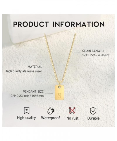 Initial Letter Necklaces for Women Nameplate Pendant 14K Gold Plated Box Chain 17+2 inch Jewelry Gift for Girl Gold-S $9.11 N...