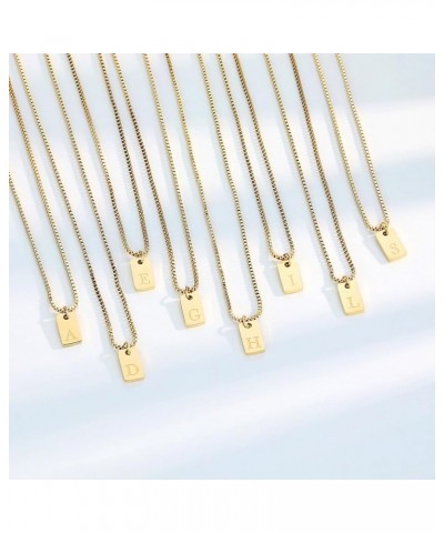 Initial Letter Necklaces for Women Nameplate Pendant 14K Gold Plated Box Chain 17+2 inch Jewelry Gift for Girl Gold-S $9.11 N...