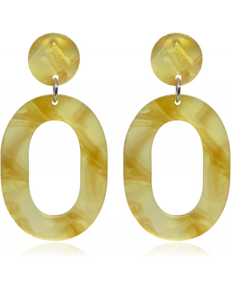 Acrylic Earrings Statement Tortoise Shell Hoop Earrings Resin Acetate Drop Dangle Earrings Mottled Hoop Earrings for Women Gi...