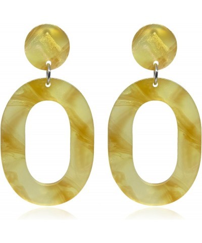 Acrylic Earrings Statement Tortoise Shell Hoop Earrings Resin Acetate Drop Dangle Earrings Mottled Hoop Earrings for Women Gi...