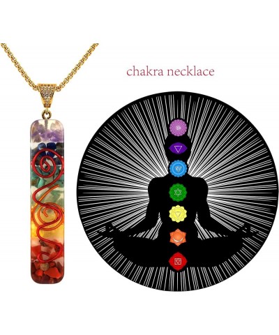 7 Chakra Stones Necklace Orgone Energy Protection Pendant Necklace Chakra Bracelet Jewelry Set for Women Men Chakra $13.74 Ne...