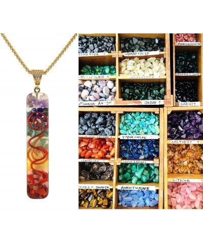 7 Chakra Stones Necklace Orgone Energy Protection Pendant Necklace Chakra Bracelet Jewelry Set for Women Men Chakra $13.74 Ne...