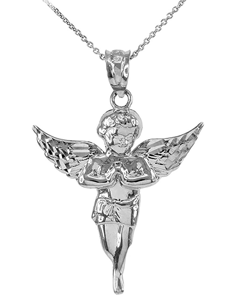 .925 Sterling Silver Angel Charm Pendant - Choose Pendant Only or Necklace with 16”-22” Chain 18.0 Inches $20.34 Necklaces