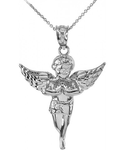 .925 Sterling Silver Angel Charm Pendant - Choose Pendant Only or Necklace with 16”-22” Chain 18.0 Inches $20.34 Necklaces