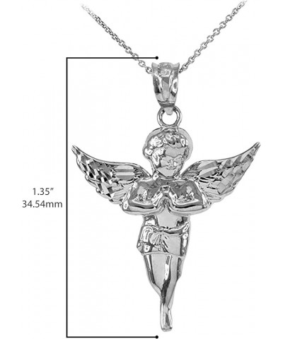 .925 Sterling Silver Angel Charm Pendant - Choose Pendant Only or Necklace with 16”-22” Chain 18.0 Inches $20.34 Necklaces