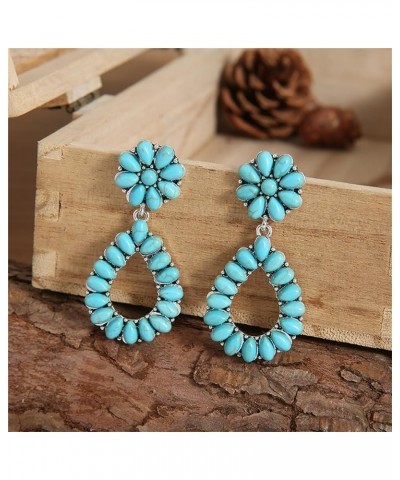 Handmade Turquoise Earrings for Women Teen Girls Delicate Vintage Bohemian Tribal Ethnic Beaded Cowgirl Western Aztec Turquoi...