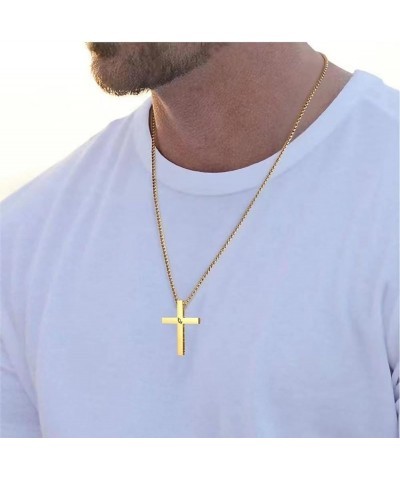 Cross Necklaces for Men Boys Woman Christian Faith Religious Minimalist Baptism Bible Prayer Gifts,Silver Black Stainless Ste...