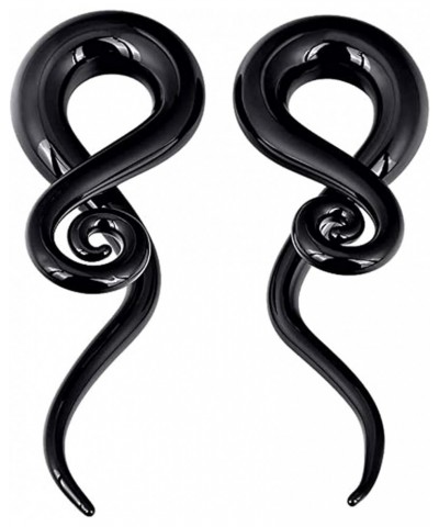 2pcs Glass Spiral Tapers Plugs Twist Stretchers Earrings Stretching Piercings Jewelry Gauges 8g-14mm black 1/2"(12mm) $9.51 B...