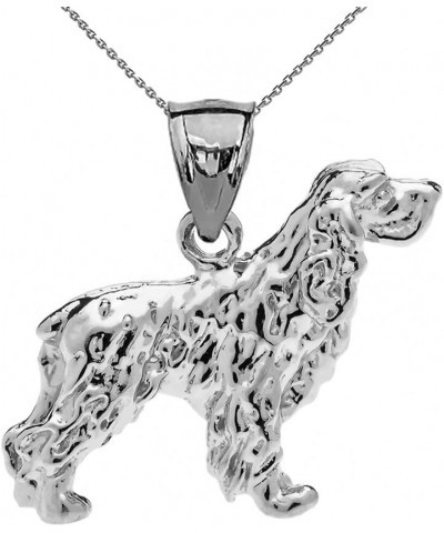 Solid Sterling Silver Cocker Spaniel Charm Pendant Necklace 22.0 Inches $21.92 Necklaces