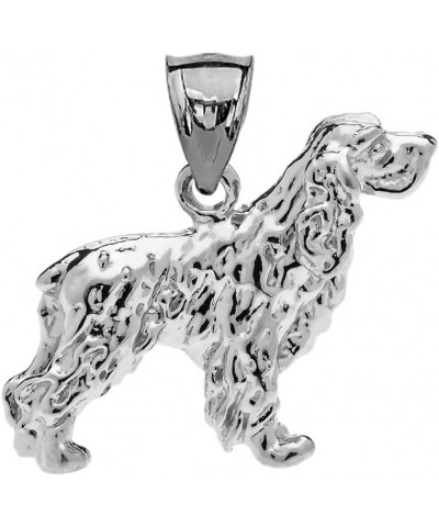 Solid Sterling Silver Cocker Spaniel Charm Pendant Necklace 22.0 Inches $21.92 Necklaces