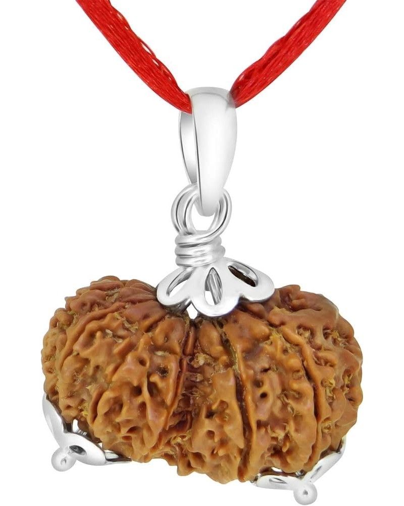 Choose Your Original Lab Certified Rudraksha 1 To 13 Mukhi Ganesha Gauri Shankar Silver Plated Pendant Astrological Shiva Jew...