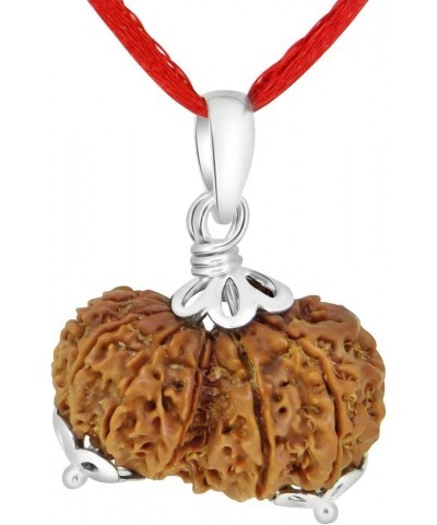 Choose Your Original Lab Certified Rudraksha 1 To 13 Mukhi Ganesha Gauri Shankar Silver Plated Pendant Astrological Shiva Jew...