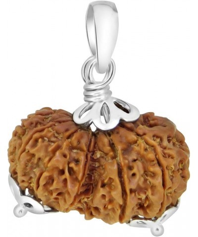 Choose Your Original Lab Certified Rudraksha 1 To 13 Mukhi Ganesha Gauri Shankar Silver Plated Pendant Astrological Shiva Jew...