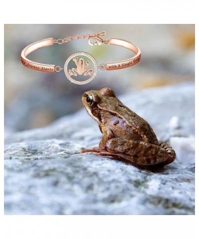 Every Journey Starts With A Single Hop Keychain Frog Lover Gifts Travel Quote Graduation Student Gift Frog Bracelet Rg $10.01...