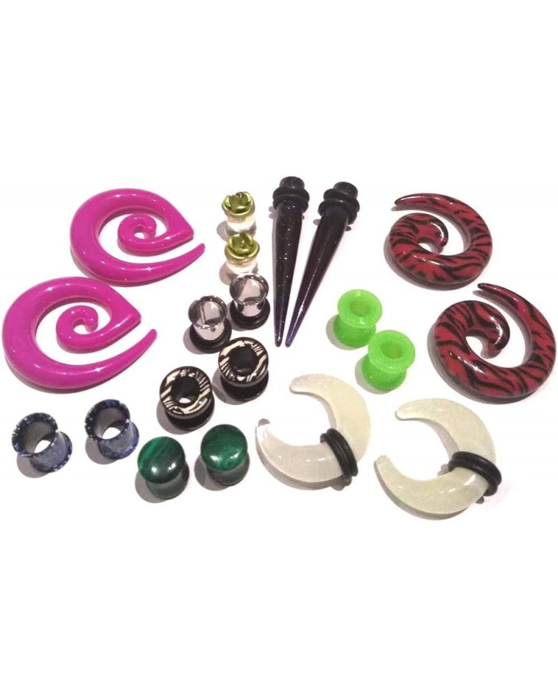 8 Pair Assortment Mix of Ear Plugs Tapers Spirals Tunnels Acrylic Steel Organic Gauges Sizes 8g-5/8 4g 5mm $11.99 Body Jewelry