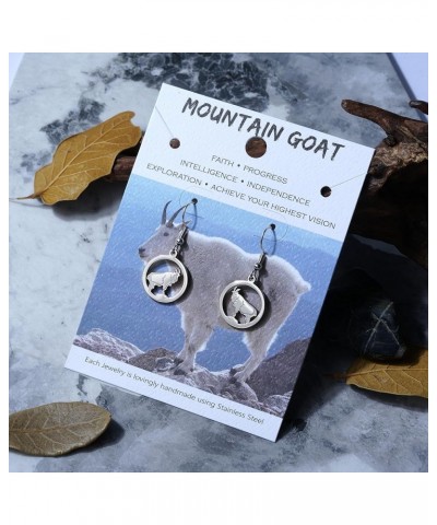 Animal Dangle Earrings for Women Silver Gold Plated Wildlife Bear Moose Elk Buffalo Earrings Circle Hoop Cute Animal Earrings...