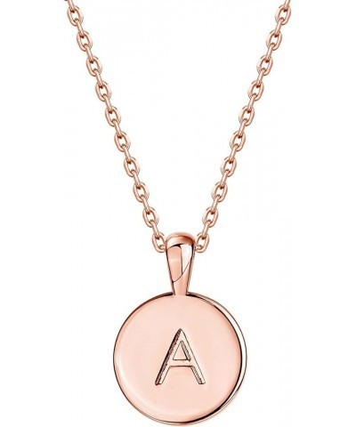 14K Rose Gold Plated Letter Necklace for Women | Gold Initial Necklace for Girls Rose Gold A $8.98 Necklaces