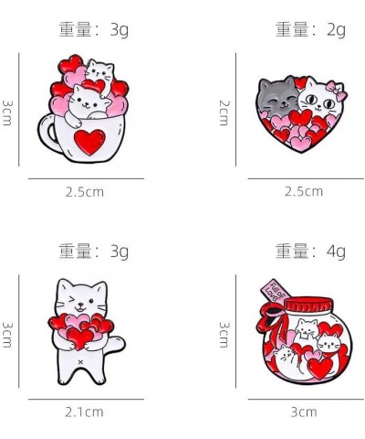 4Pcs Qute Funny Kawaii Pink Cat Brooch for Women Girls Love Heart Cartoon Kitty Cat Paw Pins Animal Lover Birthday Aniversary...