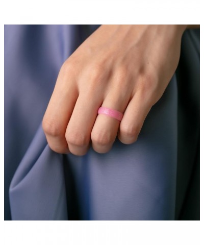 Silicone Wedding Ring for Women White Pink Glitter 5 - 5.5 (16.10mm) $8.11 Rings