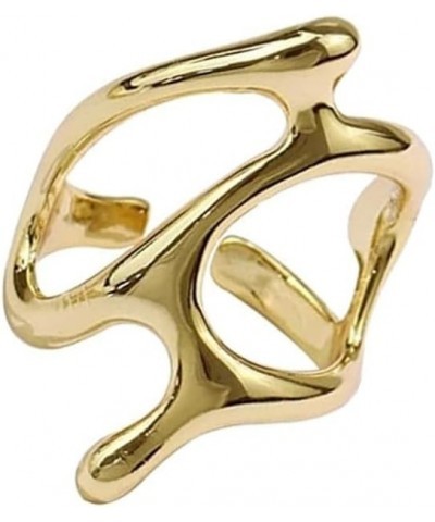 Irregular Geometric Chunky Adjustable Rings Gold Plated Minimalist Statement Finger Rings Gold $5.59 Rings