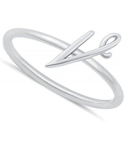 925 Sterling Silver Initial Letters Dainty Ring Sizes 4-10 V $11.39 Rings